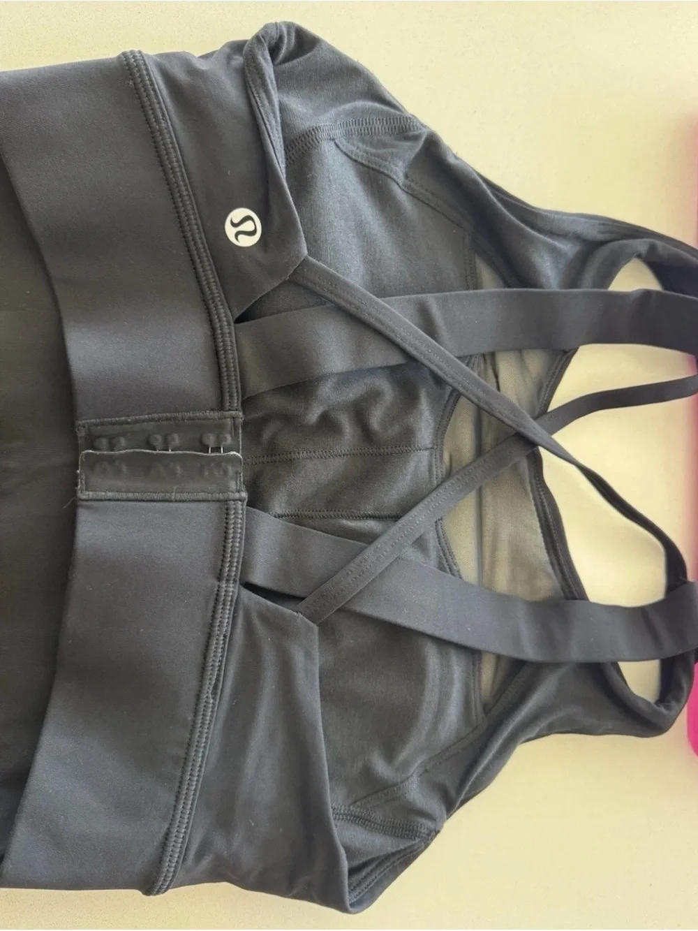 lululemon athletica Pink and Black Strappy Sports Bras